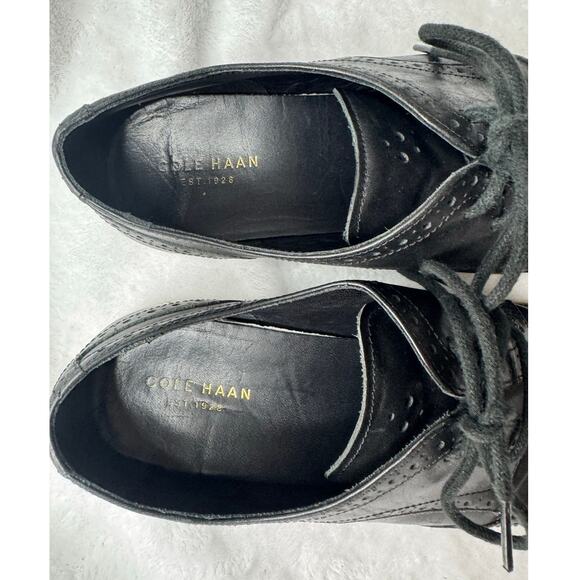 Cole Haan Lunar Grand Wingtip Oxford Black Women's 8B Shoes Leather - Picture 7 of 7